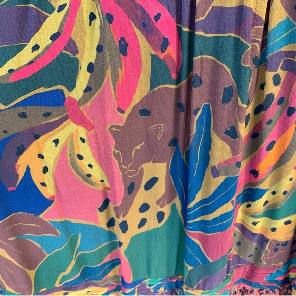 FARM RIO Mixed Leopards Jungle Long Sleeve Midi Dress (NWT) - Picture 12 of 16